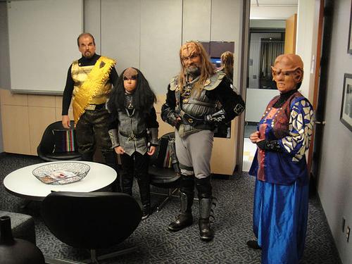 Three Klingons and a Ferengi. Source: The Conmunity - Pop Culture Geek